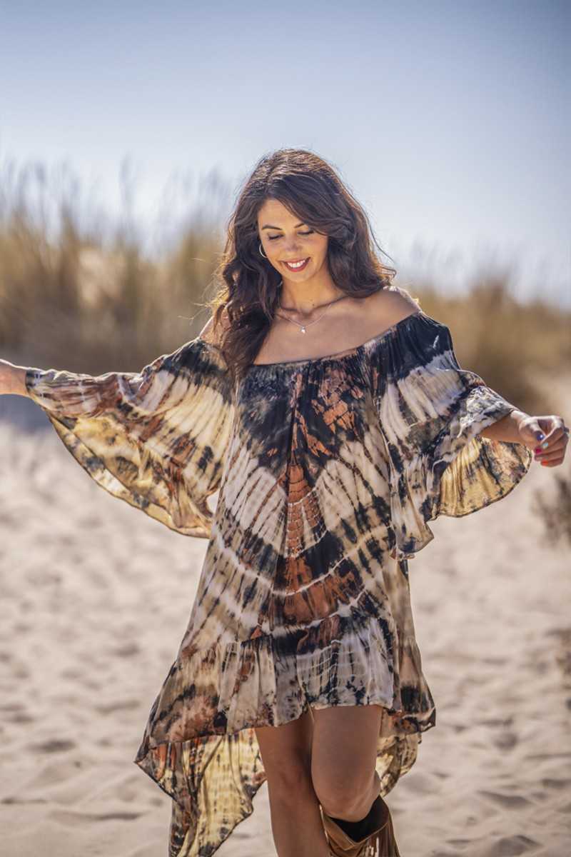 Tarifa Soul - Vestido/Túnica Enid - Brown - Túnicas / Ponchos / Caftanes - TARIFA SOUL