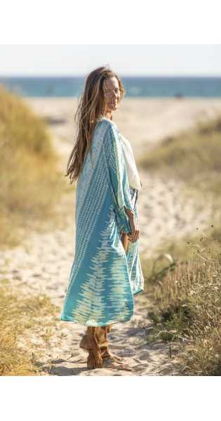 Tarifa Soul - Kimono Zoe - Turquoise - Chalecos / Kimonos - TARIFA SOUL