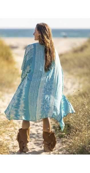 Tarifa Soul - Kimono Zoe - Turquoise - Chalecos / Kimonos - TARIFA SOUL