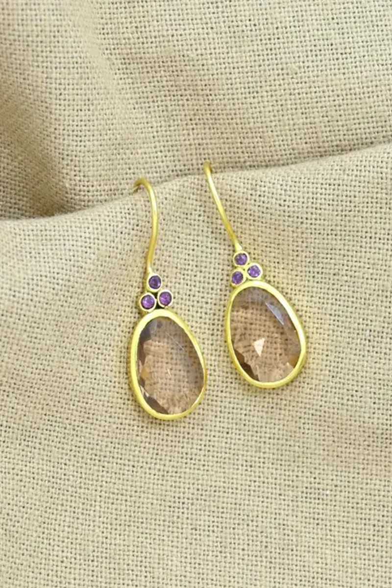 Schmuckoo - Pendiente Delilah de plata 925, rodolita y morganita - Joyeria - Schmuckoo