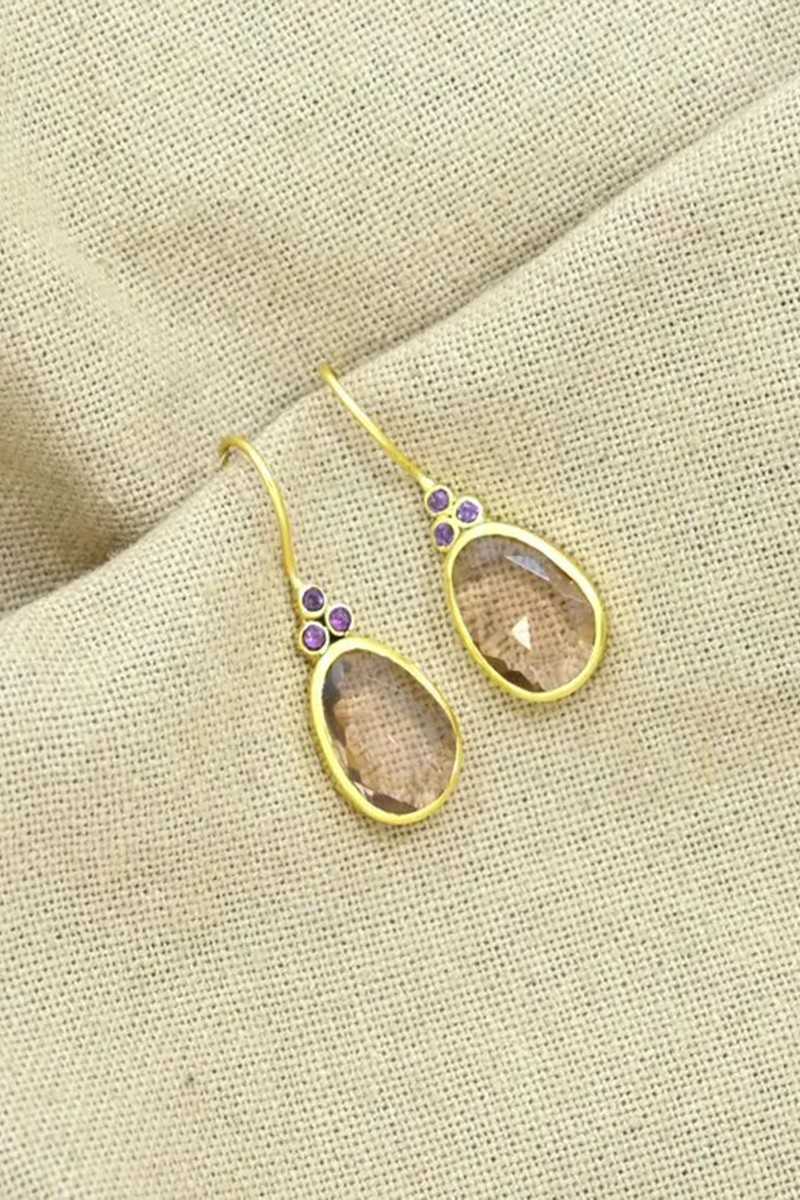 Schmuckoo - Pendiente Delilah de plata 925, rodolita y morganita - Joyeria - Schmuckoo