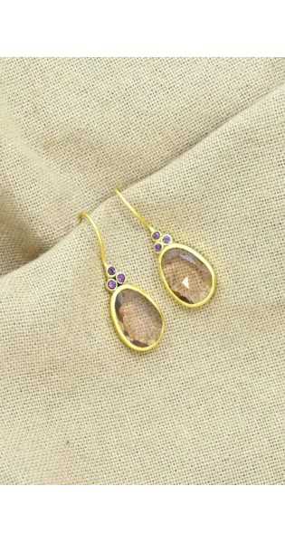 Schmuckoo - Pendiente Delilah de plata 925, rodolita y morganita - Joyeria - Schmuckoo