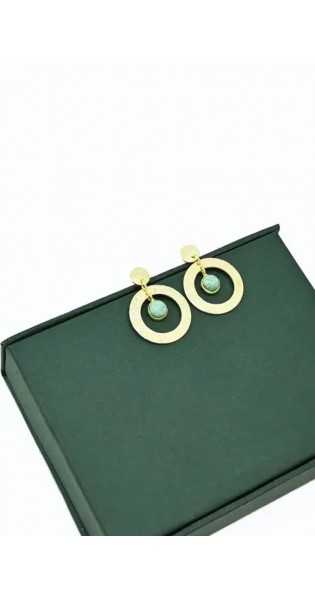 Schmuckoo - Pendientes Lia Gold - Amazonita - Joyeria - Schmuckoo
