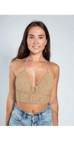 Melé Beach - Top KIPAS Camel - Blusas / Camisas / Tops - Melé beach