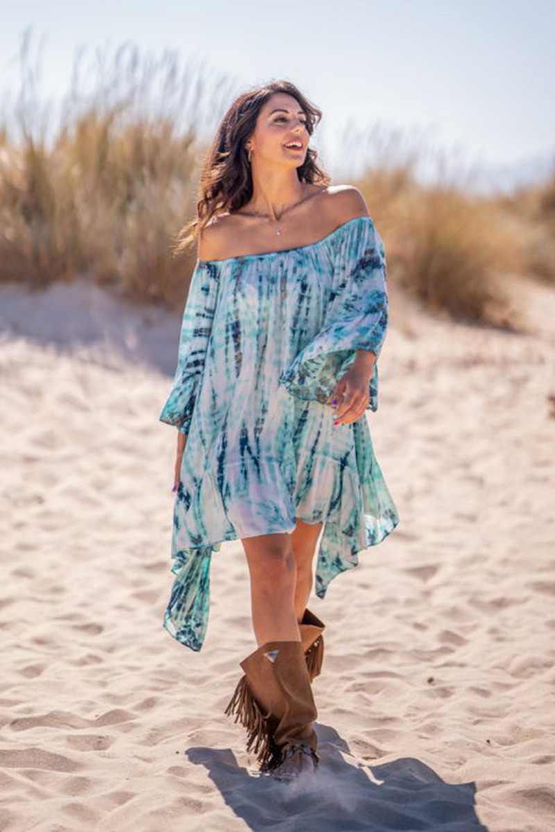 Tarifa Soul - Vestido/Túnica Enid - Blue - Túnicas / Ponchos / Caftanes - TARIFA SOUL