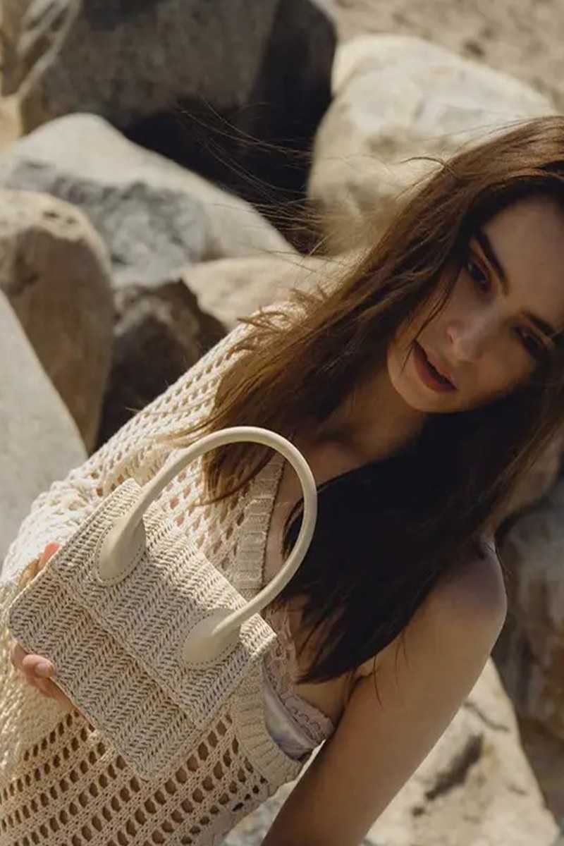 MELIE BIANCO - Bolso Bandolera Tyla de Paja Color Crema - Mini bolsos - Melie Bianco