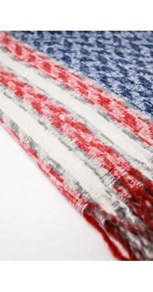 Q2 - Bufanda Americana Estilo Pata De Gallo En Blanco, Rojo Y Azul - Bufandas, fulares y pañuelos - Q2