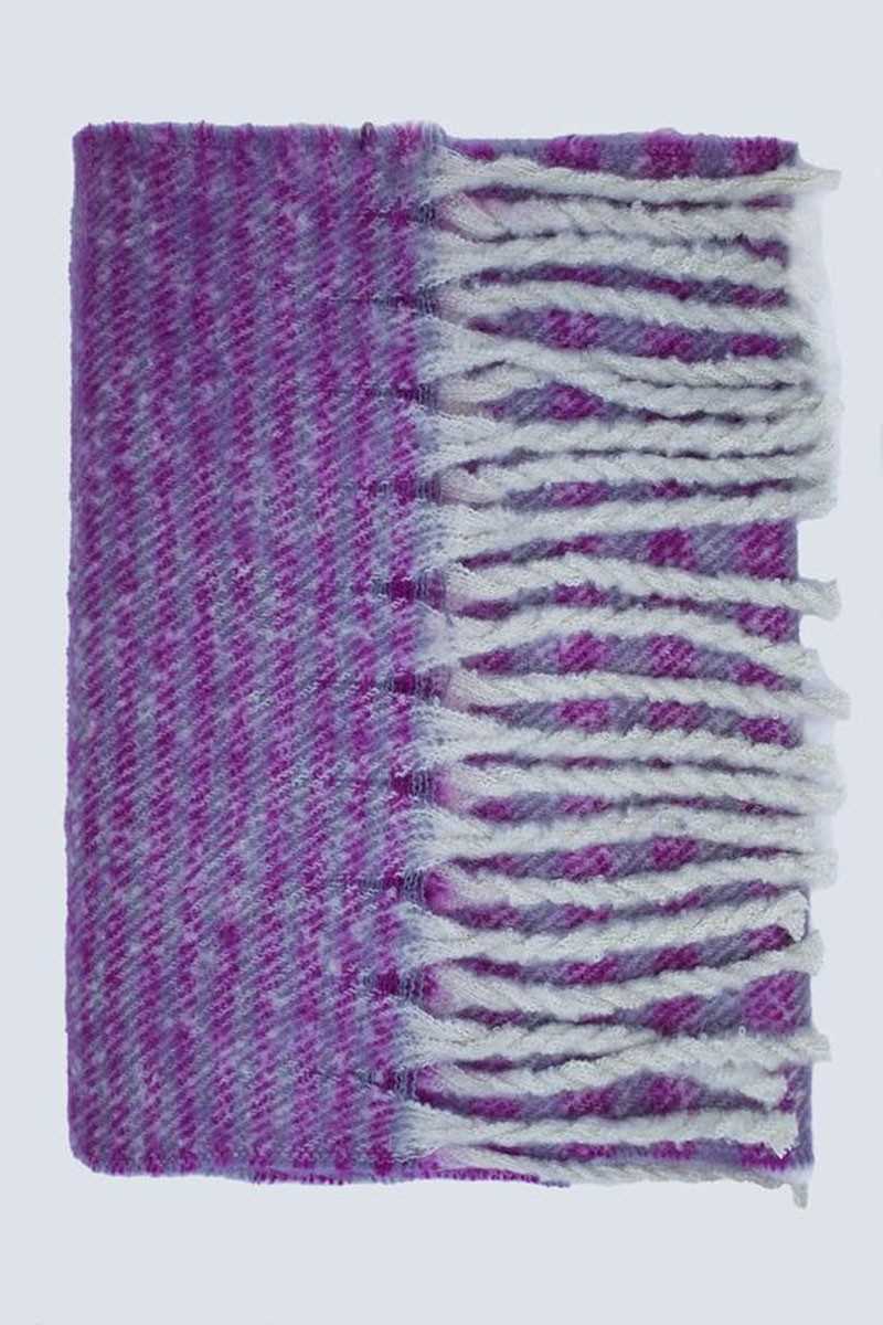 Q2 - Bufanda Gruesa A Rayas En Lila Y Morado - Accesorios: El Arte del Detalle - Q2